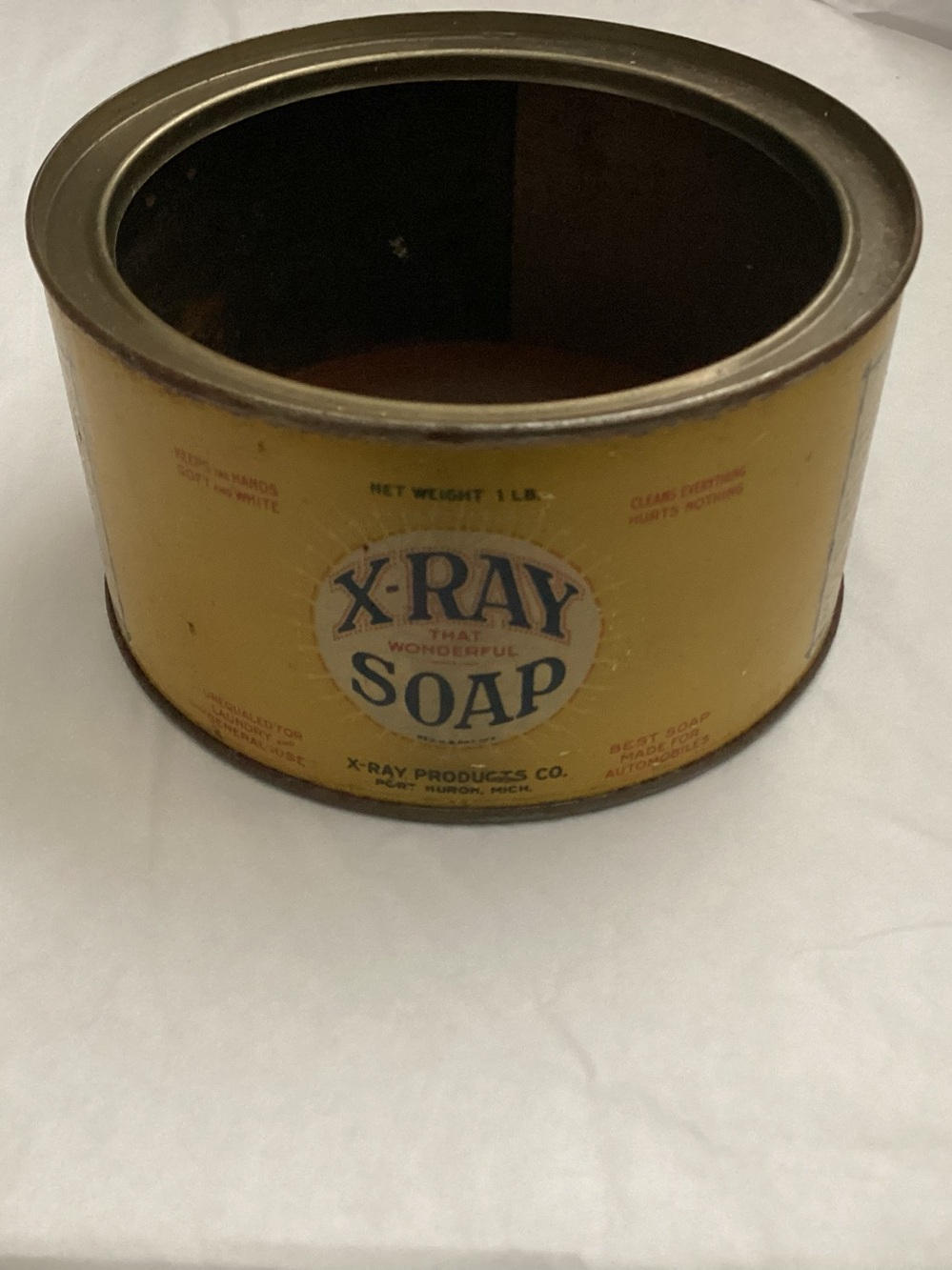 Antique X-Ray SOAP Tin Maufactured by X-Ray Products, 1920s.